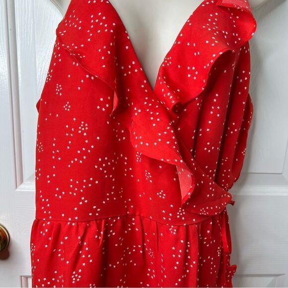 Ladies PROMESA Red Dress Large Ruffled Mini Dress. Perfect For Valentines Day - Picture 2 of 10